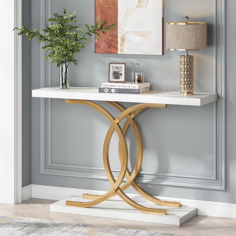Everly Quinn 39.37 Entryway Table Console Table for Living Room Entrance Hallway Table Reviews Wayfair